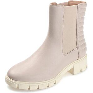 Journee Collection Women's Tatiana Chelsea Booties Stone Gray Size 6.5